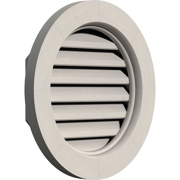 Round Gable Vent, Functional, Western Red Cedar Gable Vent W/ Brick Mould Face Frame, 12W X 12H